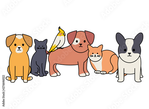 cute group of mascots adorables characters