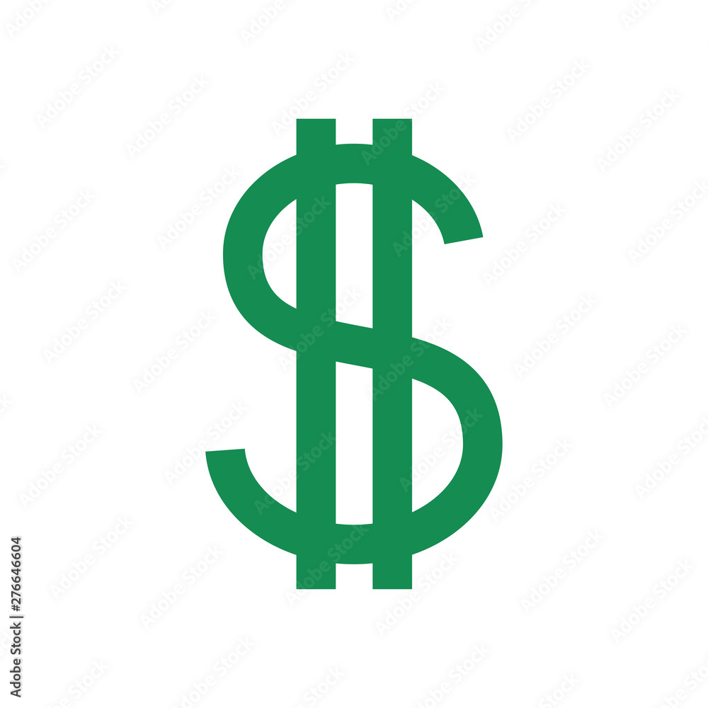 Flat dollar icon. American currency sign. Money cash isolated on background Flat dollar icon. American currency sign. Money cash isolated on background