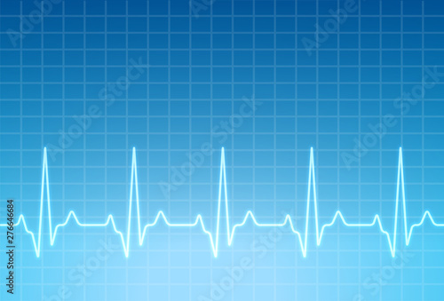 ECG heartbeat monitor, cardiogram heart pulse line wave. Electrocardiogram medical background