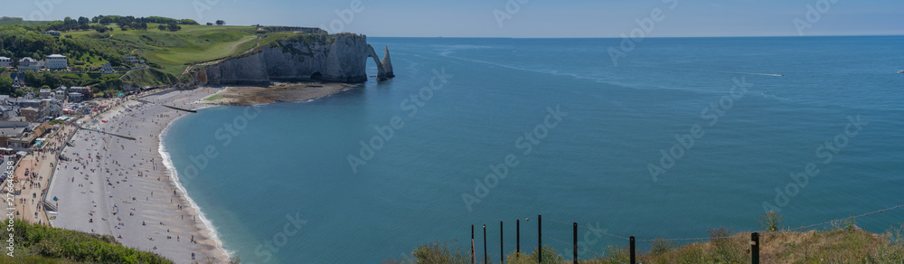 Etretat, France - 05 31 2019: View of the cliffs of Etretat