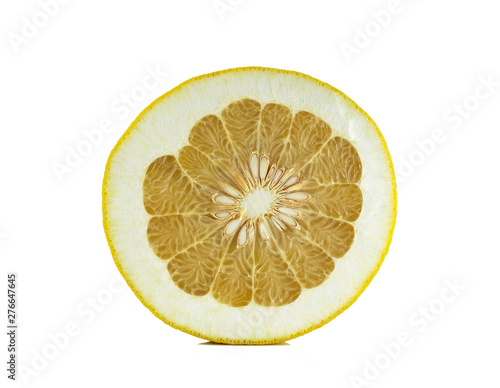 Half of grapefruit fruit on a white background photo