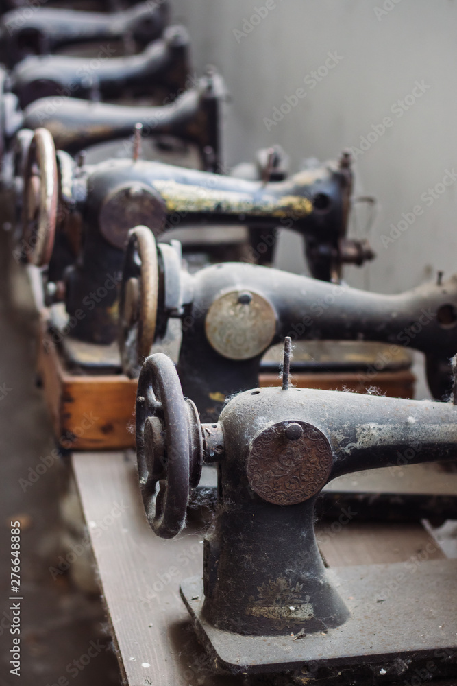 Old retro sewing machines