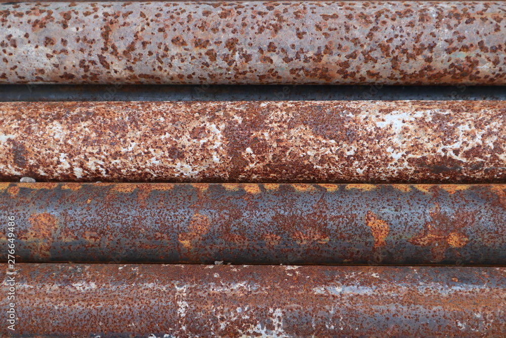 texture of rusty metal on steel pipe