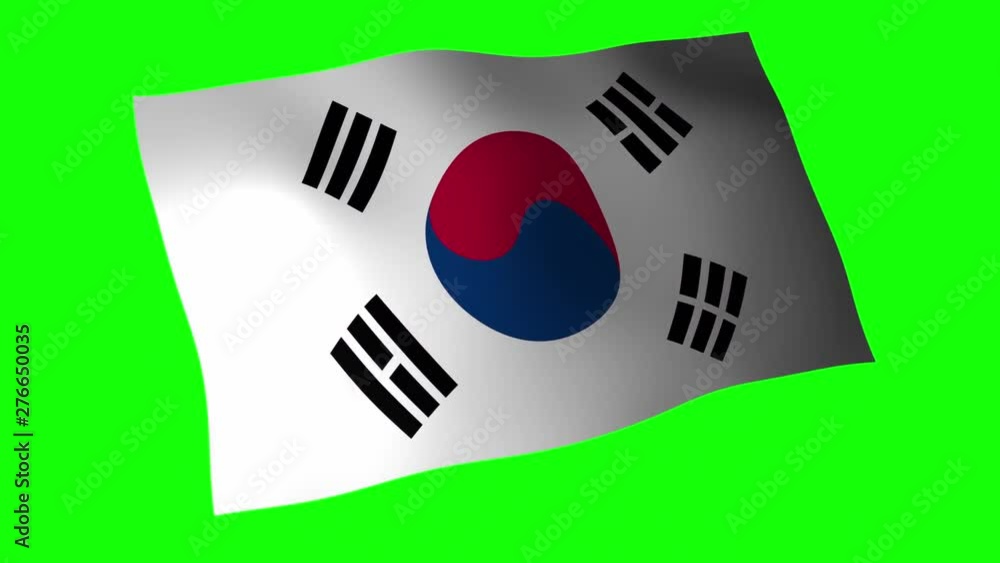 韓国国旗 クロマキー合成用グリーンバック 韓国国旗 クロマキー合成用グリーンバック