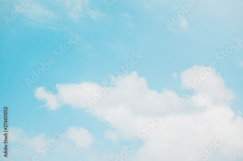 Abstract blurred beautiful clouds on blue clear sky for wallpaper.