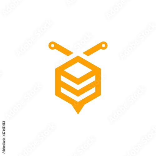 logo lebah dengan bentuk abstrak