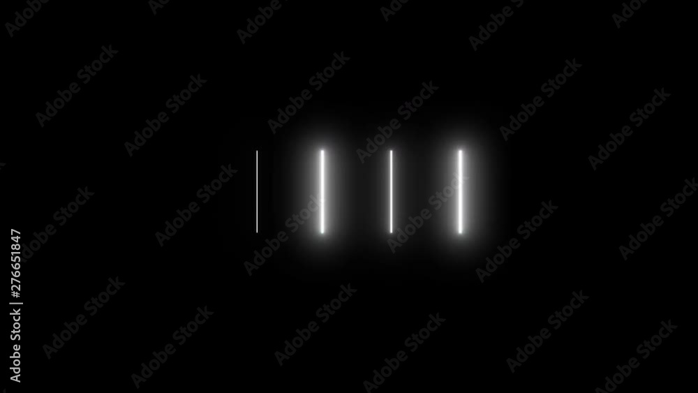 Neon glowing tube lights flashing animation. Neon glowing tube lights flashing animation.