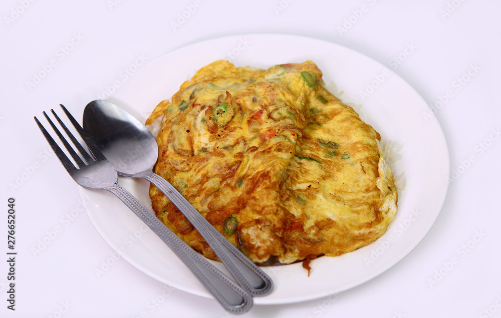 Tasty Omelette and rice, Thai menu Tasty Omelette and rice, Thai menu