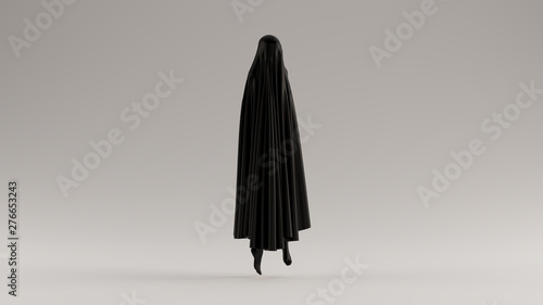 Obraz na płótnie Black Ghost Floating Evil Spirit 3 Quarter View 3d illustration 3d render