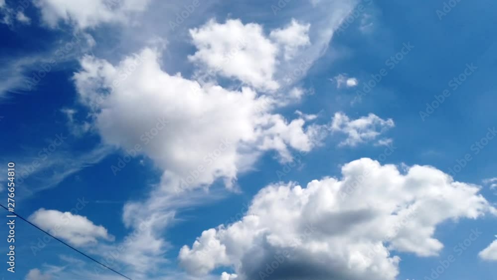 Bluesky with fast moving clouds. Motiontimelapse at the countryside in Germany. Bluesky with fast moving clouds. Motiontimelapse at the countryside in Germany.