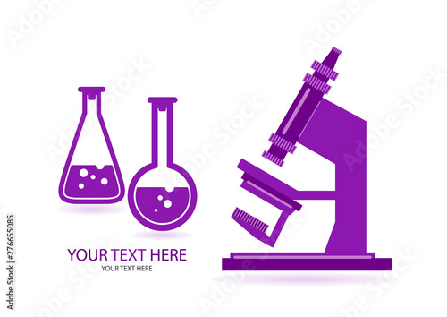 Abstract microscope background with the study of bacteria, molecules, substances. Science, education, chemistry, experiment, laboratory concept.