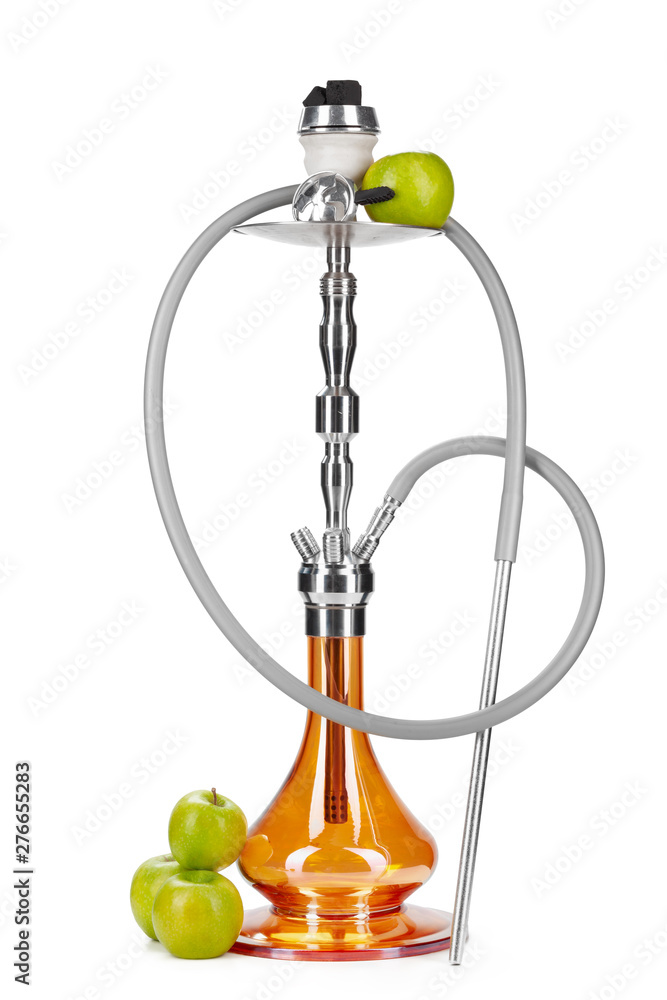Hookah with fruits isolated on white background Hookah with fruits isolated on white background