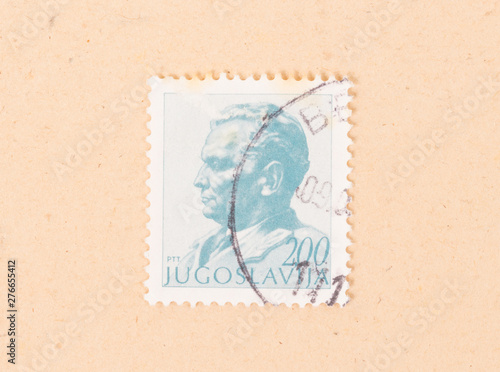 JUGOSLAVIA - CIRCA 1980: A stamp printed in Jugoslavia shows the president, circa 1980