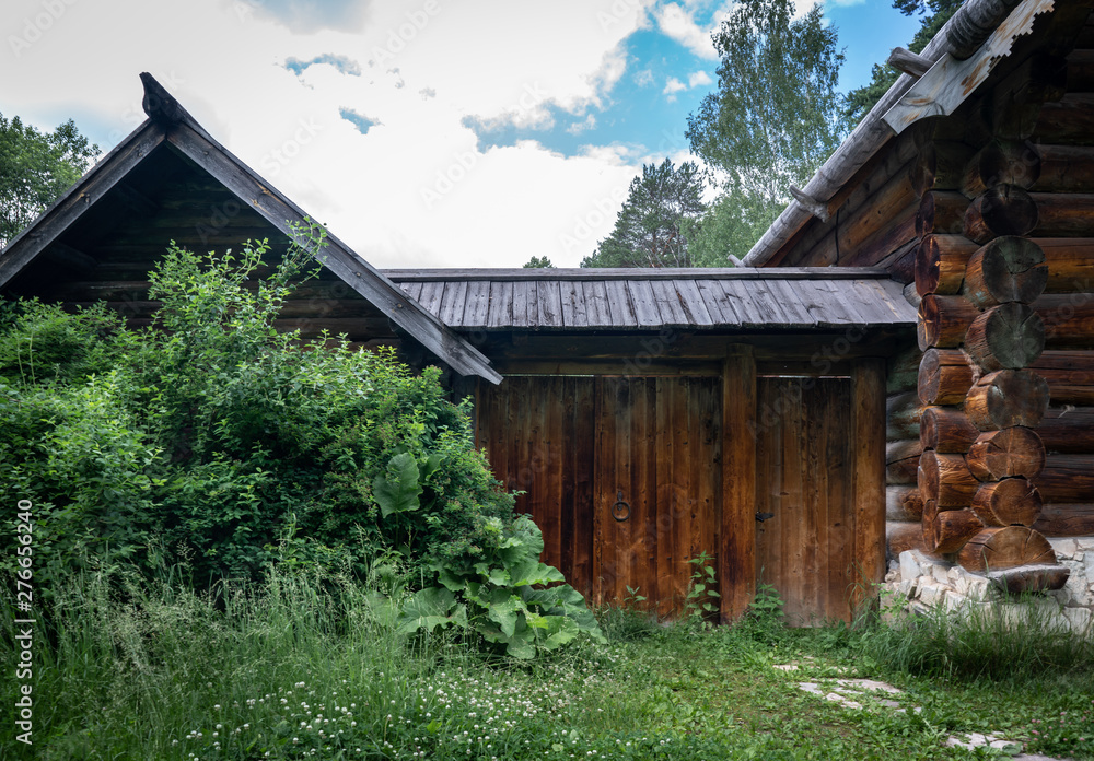 Old wooden house in the woods. Old wooden house in the woods.