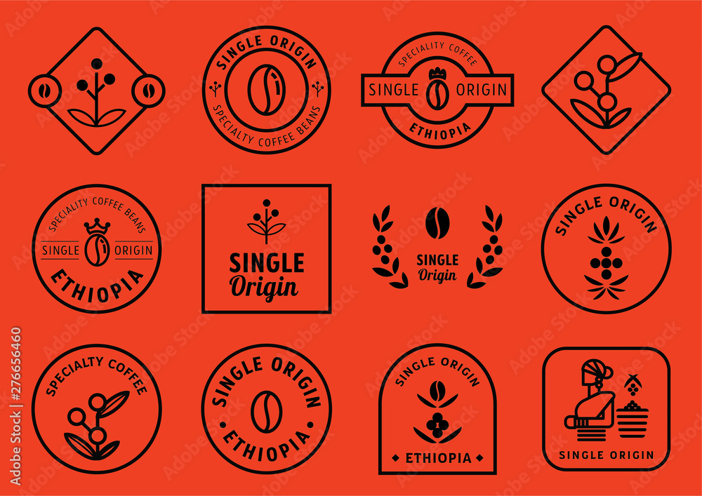 single origin badge design set