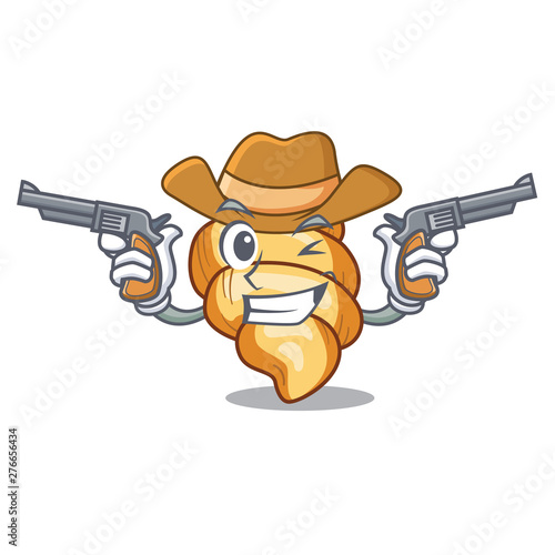 Cowboy gnocchi pasta isolated in the character