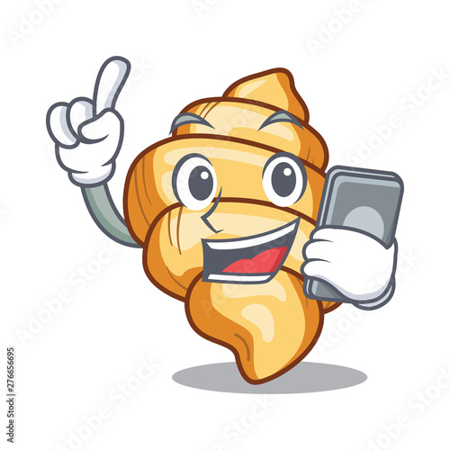 With phone gnocchi pasta isolated in the character