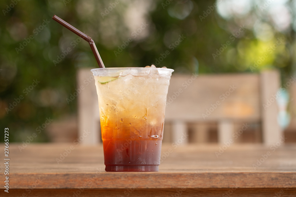 Ice tea with lemon and honey summer drink Ice tea with lemon and honey summer drink
