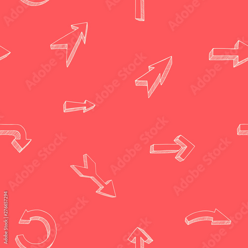 Hand drawn arrows background, seamless pattern. Vector illustration EPS 10