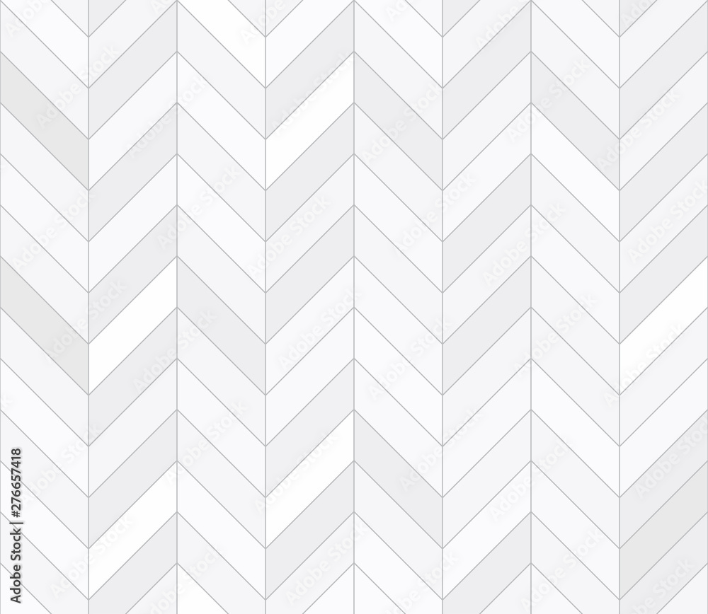 White tiles, seamless pattern, chevron. Vector illustration - obrazy, fototapety, plakaty 