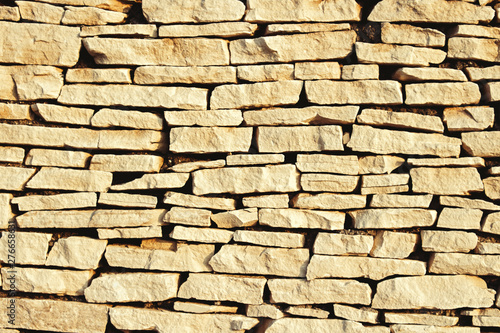 Wall of stones. Stone slabs. Can be used as a texture  background or wallpaper