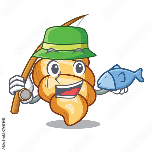 Fishing pasta gnocchi cooked in mascot pan