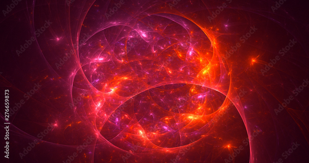 Fototapeta premium 3D rendering abstract red fractal light background