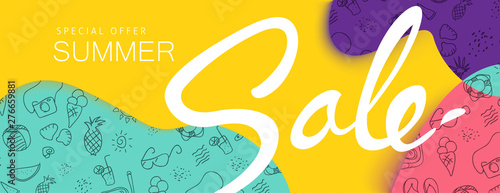 Summer sale background layout for banners,Wallpaper,flyers, invitation, posters, brochure, voucher discount.Vector illustration template.