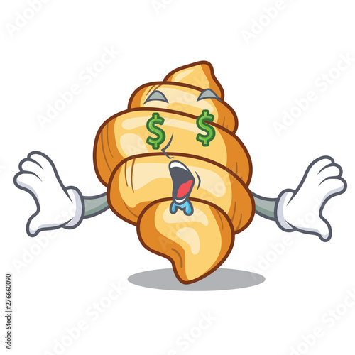 Money eye pasta gnocchi on the a cartoon