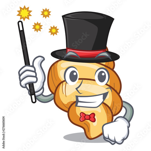 Magician pasta gnocchi on the a cartoon