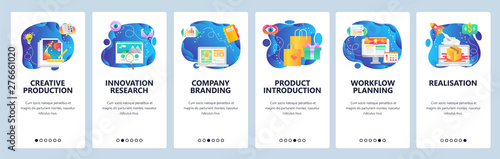 Website and mobile app onboarding screens vector template