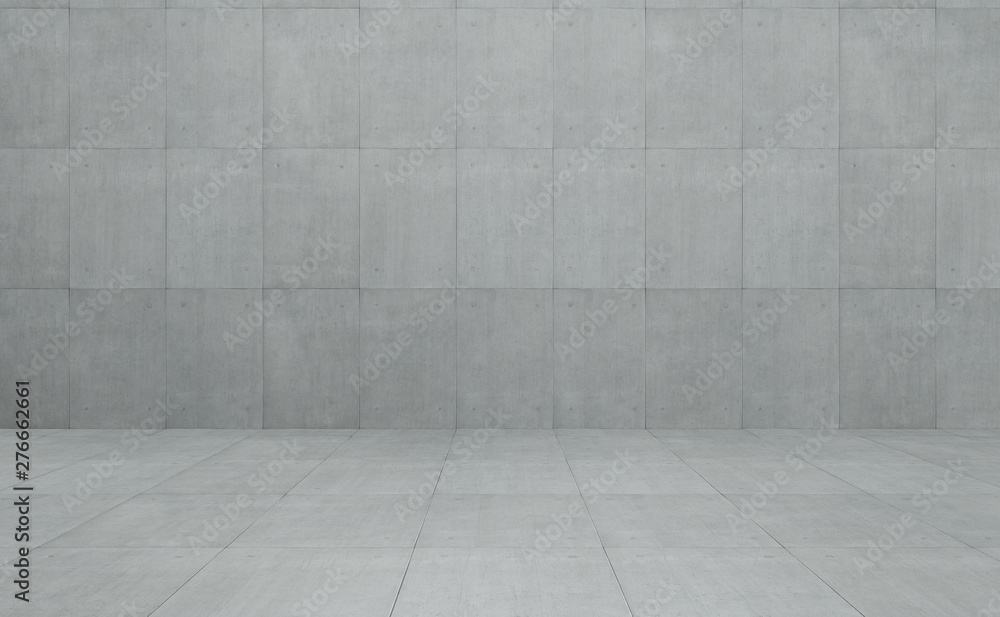 Industrial Loft style concrete cement square tiles wall and floor background .