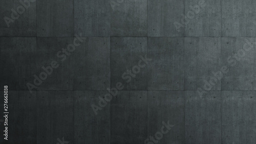 Industrial Loft style dark concrete cement square tiles wall background .