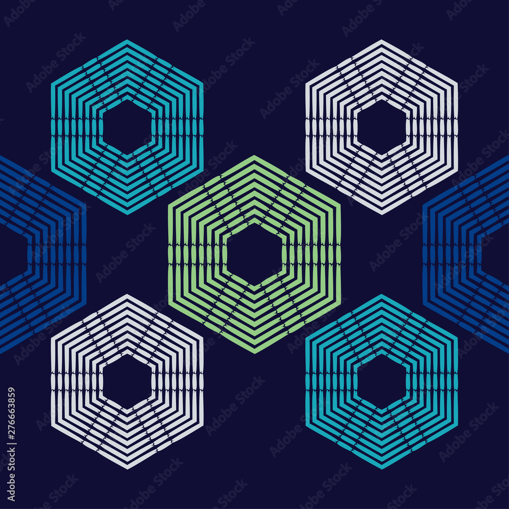 Hexagon. Ethnic boho seamless pattern. Lace. Embroidery on fabric. Patchwork texture. Weaving. Traditional ornament. Tribal pattern. Folk motif. Can be used for wallpaper, textile, wrapping, web. Hexagon. Ethnic boho seamless pattern. Lace. Embroidery on fabric. Patchwork texture. Weaving. Traditional ornament. Tribal pattern. Folk motif. Can be used for wallpaper, textile, wrapping, web.