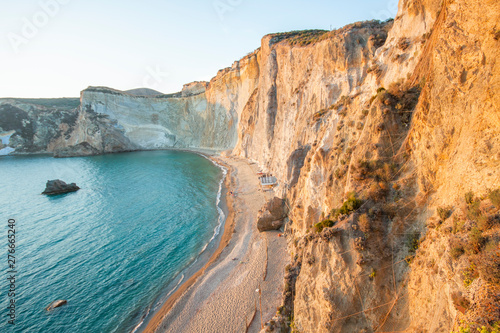 Chiaia di Luna beach at the sunset. Ponza island, Italy photo