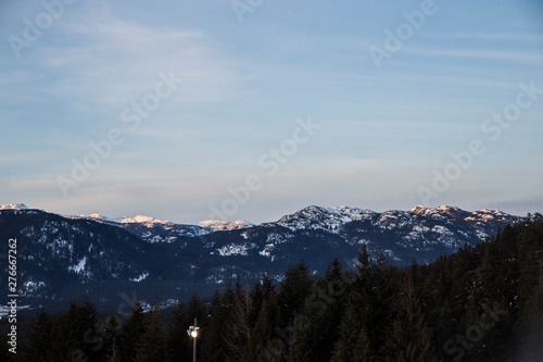 Some part of the Whistler Mountains on a clear day.