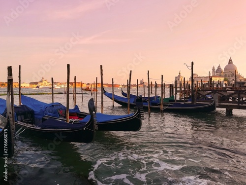 gondolas on grand canal in venice © antonella