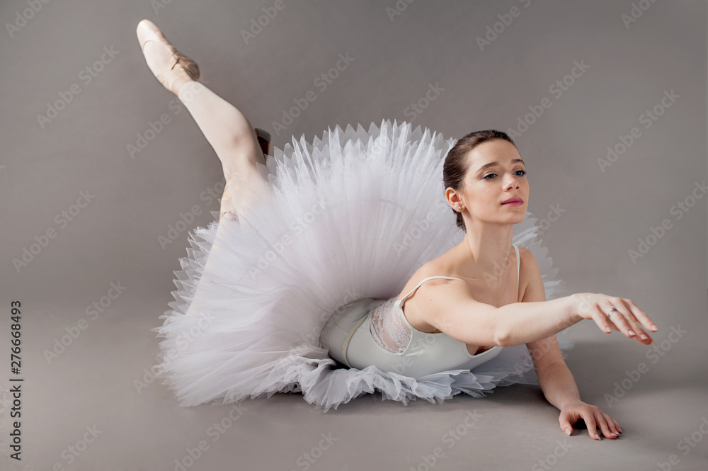 Young Successful Ballerina in White Tutu and Tights Sitting on the Floor  Stock Photo - Image of happy, girl: 252844402