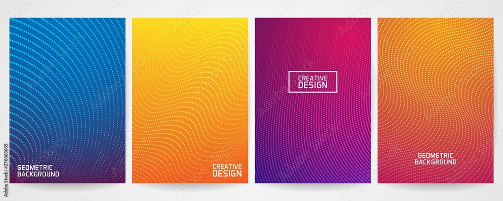 set of minimal cover design with modern geometric pattern