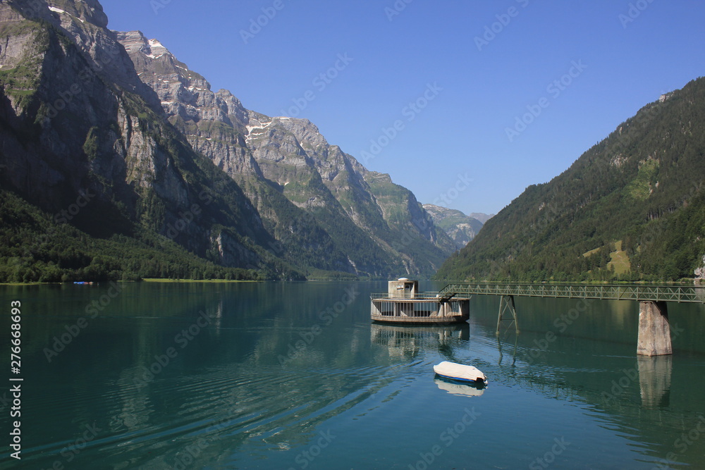 Summer morning at Lake Kloental, Switzerland.