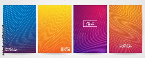 set of minimal cover design with modern geometric pattern