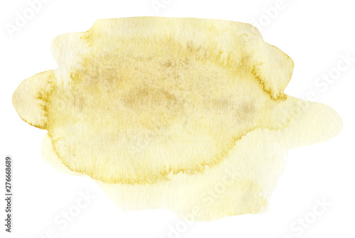 Hand painted watercolor gold texture. Hand drawn illustration isolated on white background.