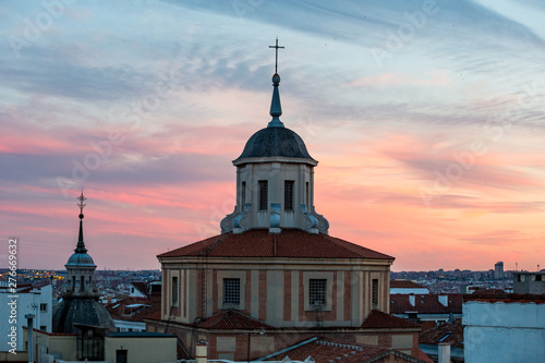 Madrid skyline during the evening