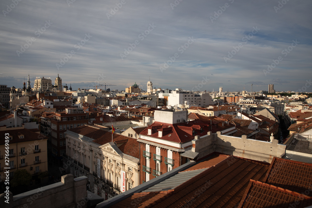 Madrid skyline during the evening