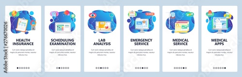 Website and mobile app onboarding screens vector template