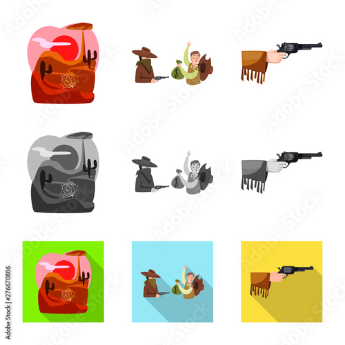 Isolated object of texas and history logo. Set of texas and culture vector icon for stock.