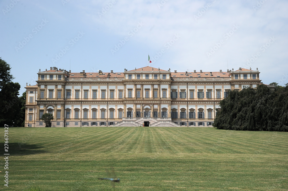 Monza, Italy - July 2, 2019: Monza (Lombardy, Italy) - Royal Palace, the exterior at summer