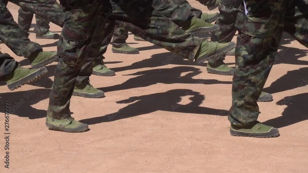 Soldiers on parade at national day.