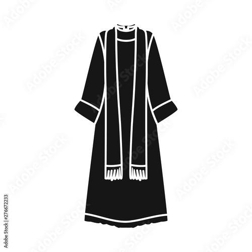 Vector design of cape and priest symbol. Collection of cape and religion stock vector illustration.
