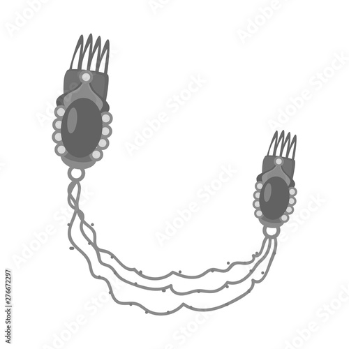 Vector illustration of clips and hairpins sign. Collection of clips and accessory stock vector illustration.